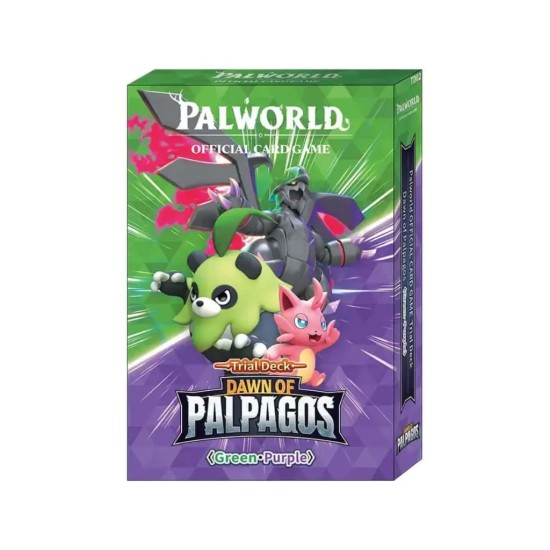 Palworld Official Card Game TCG Trading Cards - TD02 Dawn of Palpagos - Green-Purple Deck EN - Kāršu spēle