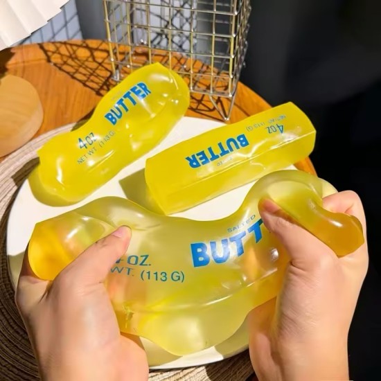 “Butter Pack” Stress-Relief Squishy Toy with Vaseline Gel Filling Stress - Антистресс Игрушка-сквиш «Брусок масла» с мягким вазелиновым наполнителем для снятия стресса
