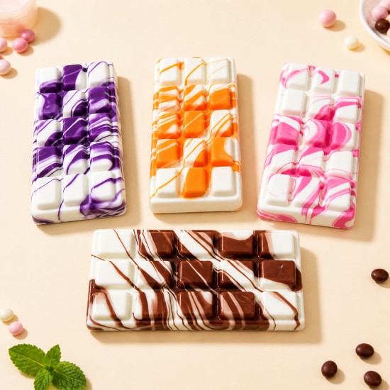 Assorted Colors Marble Chocolate Bar Squishy Toy – Soft Stress Relief Fidget Toy - Antistresa skvīša rotaļlieta