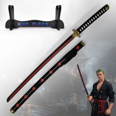 One Piece Wooden Katana with Sheath and Stand Zoro's Shuusui Sword 101cm - Koka Katana ar Makstu un Statīvu (Zobens)