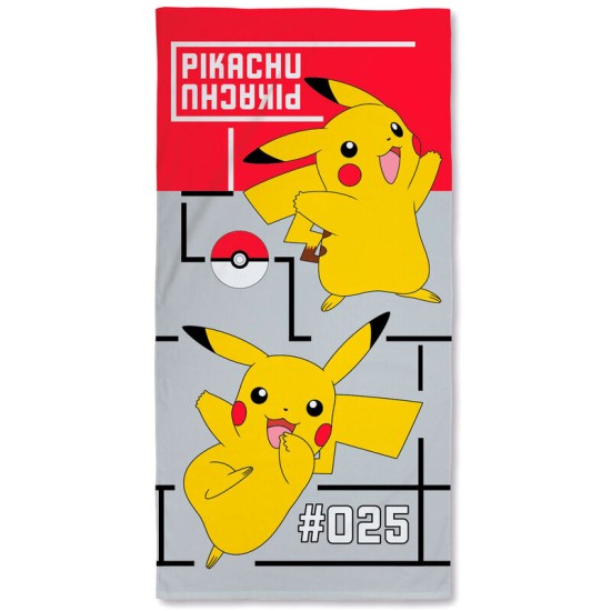 Halantex Pokemon Pikachu Cotton Beach Towel 140 x 70cm - Kokvilnas pludmales dvielis