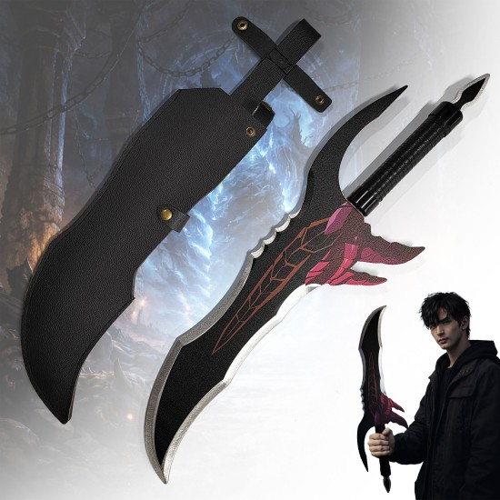Solo Leveling Bamboo Katana with Scabbard Kasaka’s Venom Fang, Sung Jinwoo’s Dagger Sword 57,5cm - Bambusa Katana ar Makstu (Zobens)