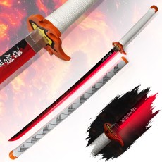 Demon Slayer Carbon Steel with LED Kimetsu no Yaiba - Rengoku Kyoujurou Sword 99,5cm - Oglekļa Tērauda Zobens ar LED (Katana)