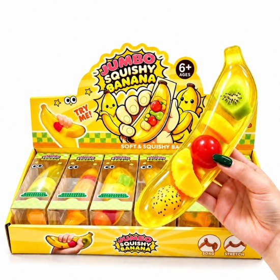 Squishy Banana with Fruits Stress Relief Toy with Vaseline Gel Filling Stress 16cm