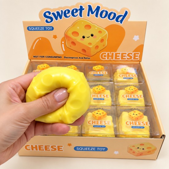 Sweet Mood Cheese Stress Relief Toy with Crunchy Beads 5cm