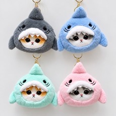 Mofusand Cat in Shark Costume Plush Keychain Assorted Little Bag / Wallet 9cm - Bērnu mini somiņa / maks