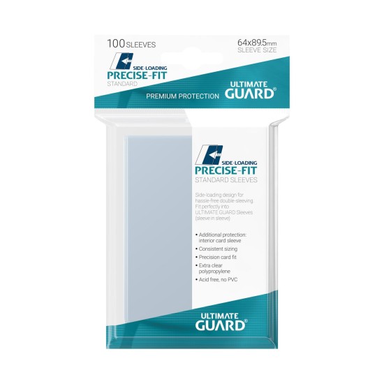 Ultimate Guard 100gab. Precise-Fit Side-Loading Sleeves Standard Size (64 x 89 mm) - Сверх прозрачные полипропиленовые вкладыши для карт стандартного размера