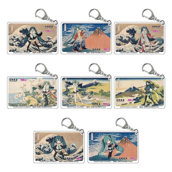Presence Katsushika Hokusai x Hatsune Miku Assortment Blind Box Acrylic Keychain - Akrila atslēgu piekariņš