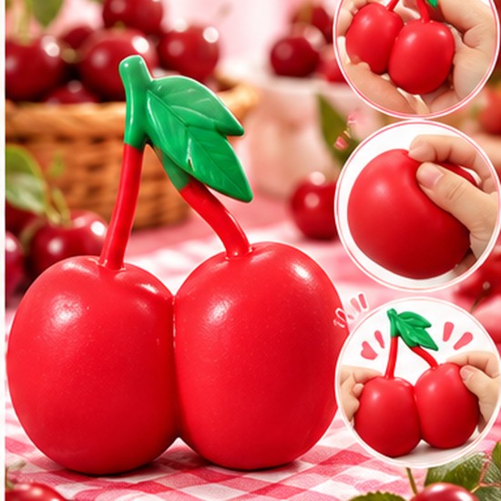 Giant Cherry Stress Relief Squishy - Антистресс игрушка / мягкий сквиши