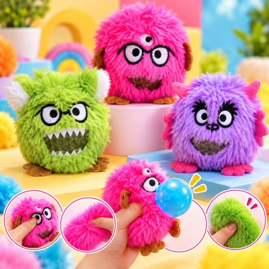 Fluffy Monster Plush Stress Relief Squishy - Антистресс игрушка / мягкий сквиши