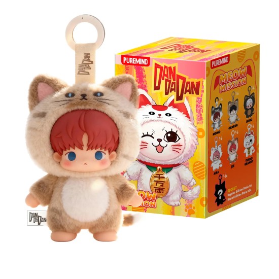Puremind x DanDaDan Meow Mission Blind Box Vinyl / Plush Keychain - Vinila / plīša atslēgu piekariņš