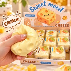 Sweet Mood Cheese Stress Relief Toy with Crunchy Beads 6cm - Игрушка-антистресс сквиши