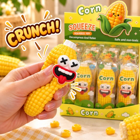 Corn Funny Faces Stress Relief Toy with Crunchy Beads - Игрушка-антистресс сквиши