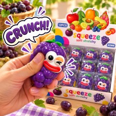 Funny Face Grape Stress Relief Toy with Crunchy Beads - Игрушка-антистресс сквиши