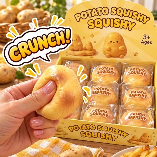 Funny Face Potato Stress Relief Toy with Crunchy Beads - Antistresa skvīša rotaļlieta