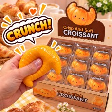 Croissant Squishy Stress Relief Toy with Crunchy Beads
