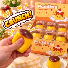 Pudding Squishy Stress Relief Toy with Crunchy Beads