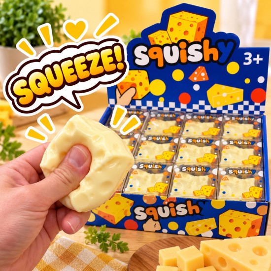 Cheese Squishy Stress Relief Toy - Antistresa skvīša rotaļlieta