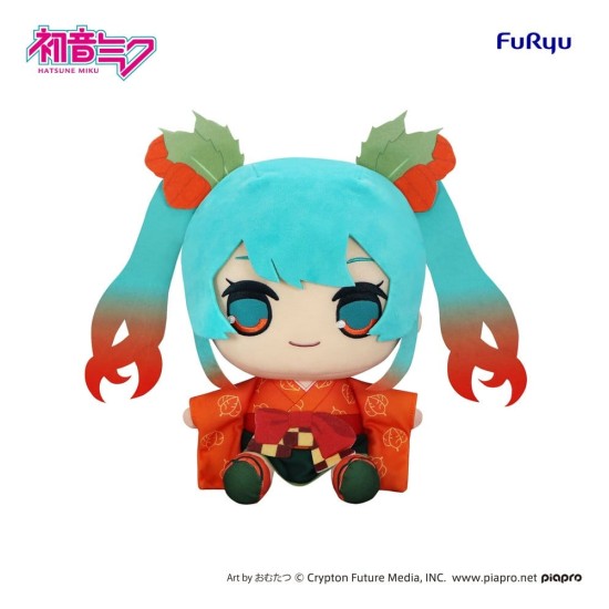 Furyu Hatsune Miku Kyurumaru Ver. Flower Fairy Winter Cherry Big Plush Toy 26cm - Miku - Plīša rotaļlieta