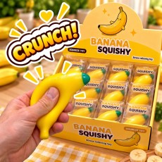 Banana Squishy Stress Relief Toy with Crunchy Beads