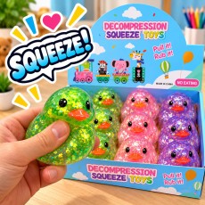 Duck Squishy Transparent Glitter Stress Relief Toy