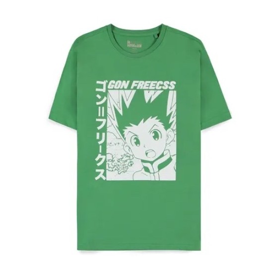 Difuzed Hunter x Hunter Gon Freecss Green Regular Short Sleeved T-shirt - M izmērs / Zaļš - Vīriešu kokvilnas T-krekls