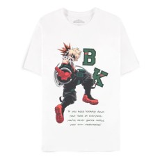 Difuzed My Hero Academia White Bakugo Quote Short Sleeved T-shirt - M izmērs - Vīriešu kokvilnas T-krekls