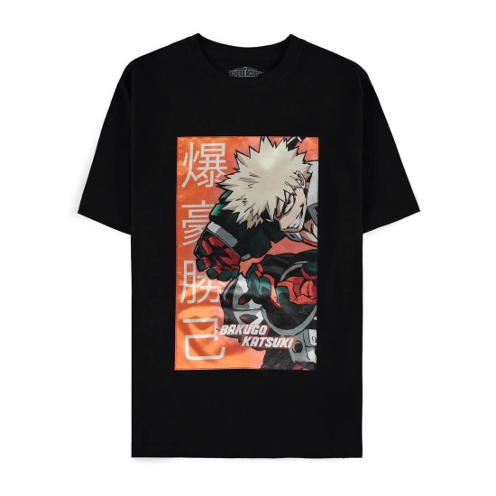 Difuzed My Hero Academia Black Bakugo Katsuki Short Sleeved T-shirt - M izmērs - Vīriešu kokvilnas T-krekls