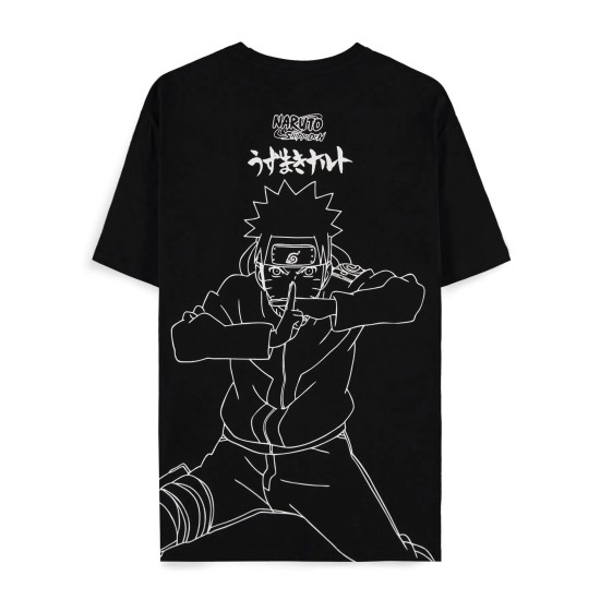 Difuzed Naruto Shippuden Short Sleeved T-shirt - XL izmērs / Melns - Vīriešu kokvilnas T-krekls