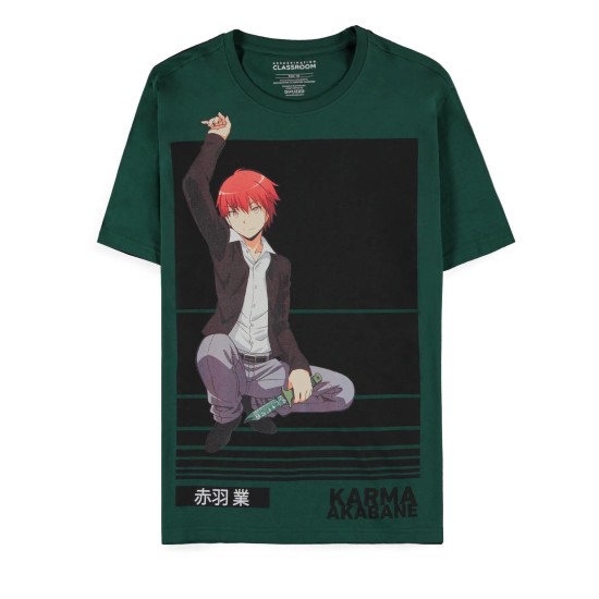 Difuzed Assassination Classroom Short Sleeved T-shirt - M izmērs / Zaļš - Vīriešu kokvilnas T-krekls