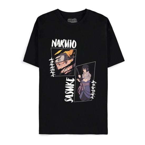 Difuzed Naruto Shippuden Short Sleeved T-shirt - M izmērs / Melns - Vīriešu kokvilnas T-krekls