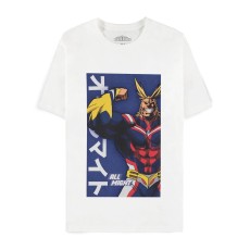 Difuzed My Hero Academia All Might Poster Short Sleeved T-shirt - XL izmērs / Balts - Vīriešu kokvilnas T-krekls