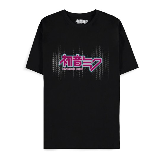 Difuzed Hatsune Miku Short Sleeved T-shirt - L izmērs / Melns - Uniseks kokvilnas T-krekls