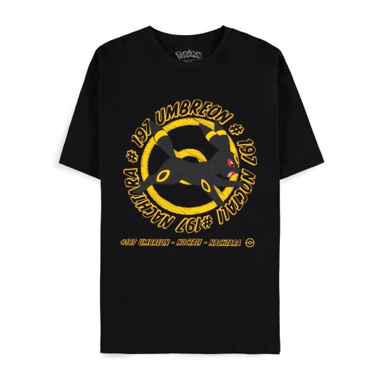 Difuzed Pokemon Umbreon Short Sleeved T-shirt - M izmērs / Melns - Vīriešu kokvilnas T-krekls