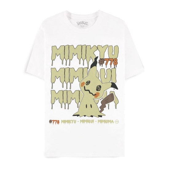 Difuzed Pokemon Mimikyu Short Sleeved T-shirt - L izmērs / Balts - Sieviešu kokvilnas T-krekls