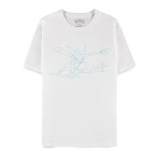 Difuzed Pokemon Greninja Short Sleeved T-shirt - L izmērs / Balts - Vīriešu kokvilnas T-krekls