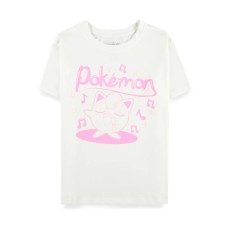 Difuzed Pokemon Jigglypuff Sing Short Sleeved T-shirt - L izmērs / Balts - Sieviešu kokvilnas T-krekls