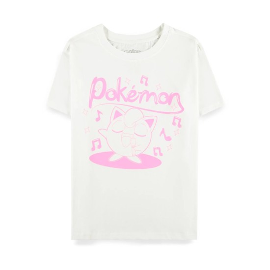 Difuzed Pokemon Jigglypuff Sing Short Sleeved T-shirt - XL izmērs / Balts - Sieviešu kokvilnas T-krekls