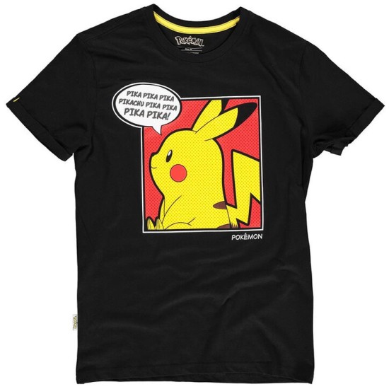 Difuzed Pokemon Pika Pop Short Sleeved T-shirt - M izmērs / Melns - Vīriešu kokvilnas T-krekls