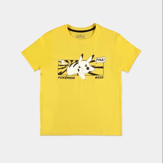 Difuzed Pokemon Pika Short Sleeved T-shirt - L izmērs / Dzeltens - Sieviešu kokvilnas T-krekls