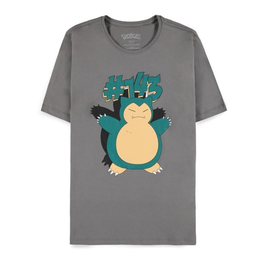 Difuzed Pokemon Snorlax Short Sleeved T-shirt - M izmērs / Pelēks - Vīriešu kokvilnas T-krekls