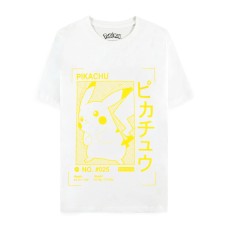Difuzed Pokemon Pikachu Japanese Short Sleeved T-shirt - XL izmērs / Balts - Vīriešu kokvilnas T-krekls