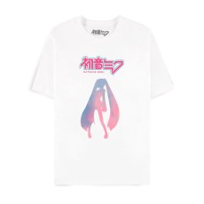 Difuzed Hatsune Miku Silhoutte Short Sleeved T-shirt - M size / White - Women's cotton T-shirt