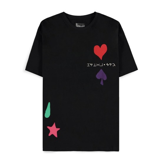 Difuzed Hunter x Hunter Hisoka Short Sleeved T-shirt - M izmērs / Melns - Vīriešu kokvilnas T-krekls