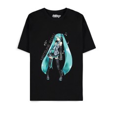 Difuzed Hatsune Miku Musical Icon Short Sleeved T-shirt - L size / Black - Women's cotton T-shirt