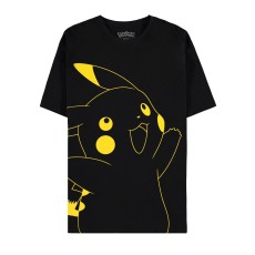Difuzed Pokemon Pikachu Short Sleeved T-shirt - M izmērs / Melns - Sieviešu kokvilnas T-krekls