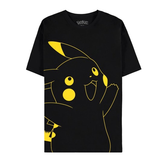 Difuzed Pokemon Pikachu Short Sleeved T-shirt - M izmērs / Melns - Sieviešu kokvilnas T-krekls