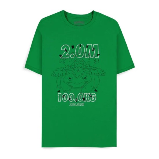 Difuzed Pokemon Venusaur Short Sleeved T-shirt - XL izmērs / Zaļš - Vīriešu kokvilnas T-krekls