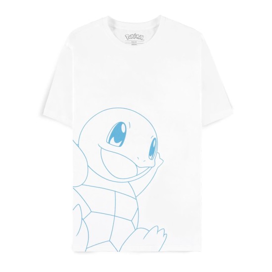 Difuzed Pokemon Squirtle Short Sleeved T-shirt - M izmērs / Balts - Vīriešu kokvilnas T-krekls