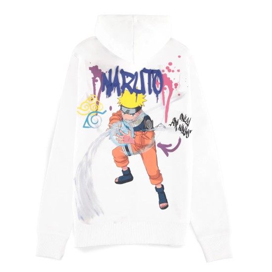 Difuzed Naruto Shippuden Graffiti Zipper Hoodie - M izmērs - Vīriešu hūdijs ar ravējslēdzēju un kapuci